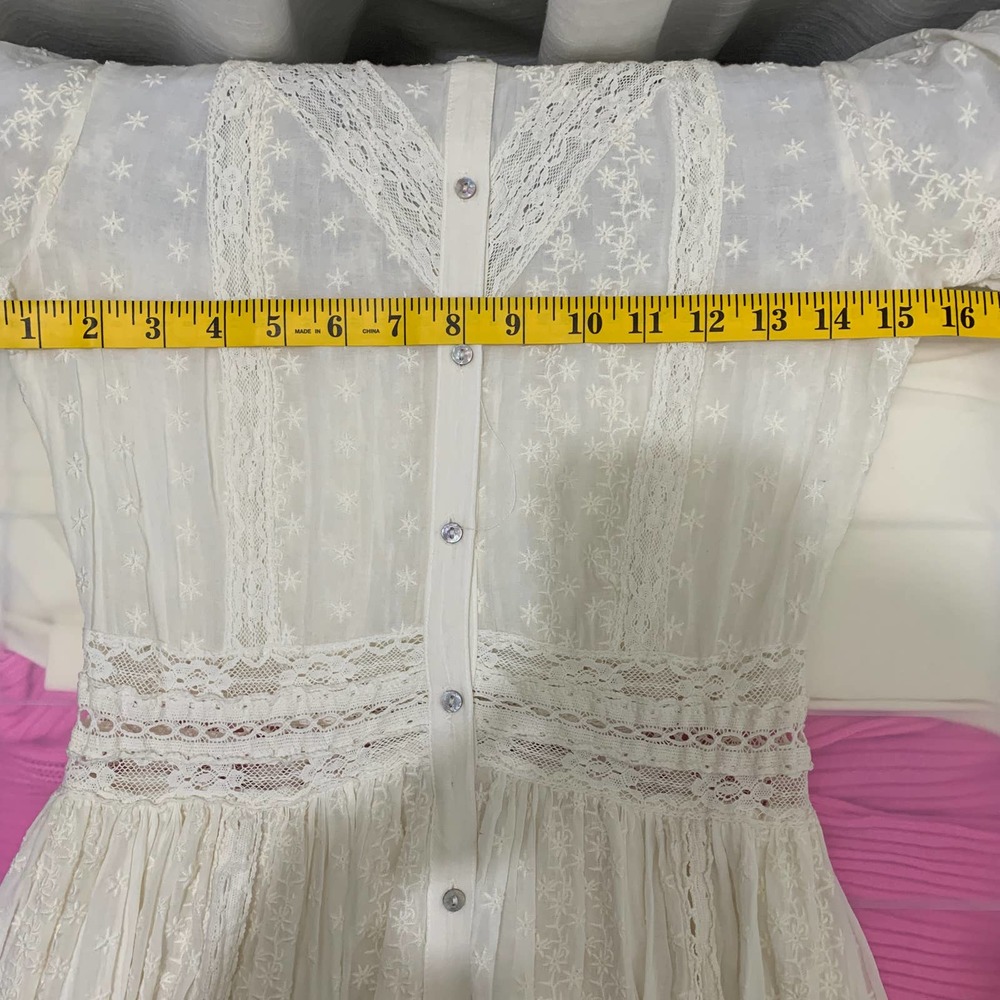 Urban Outfitters Victoria Midi Dress Ivory Size Small - Picture 12 of 13